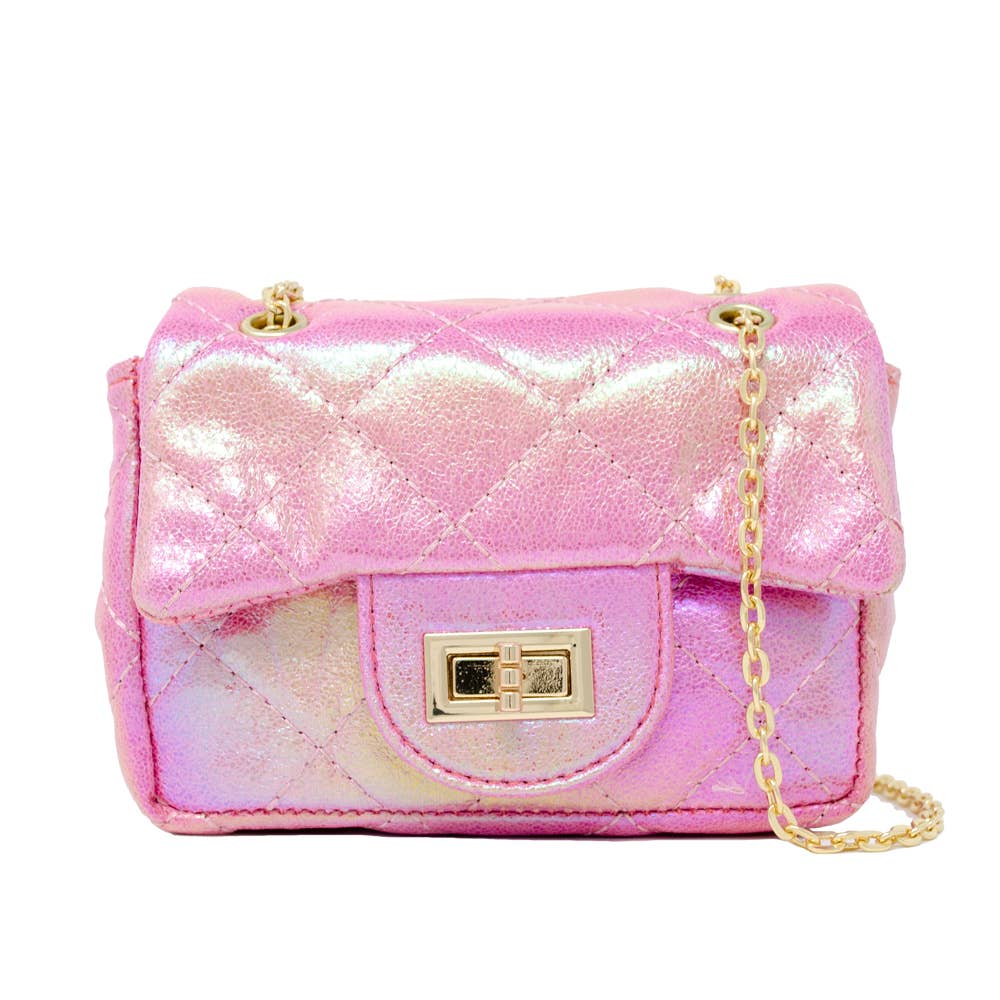 Classic Quilted Shiny Mini Bag Pink Tiny Tiana s Boutique